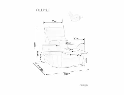 Helios M Elektromos Masszázs Relax Fotel Műbőr Szürke