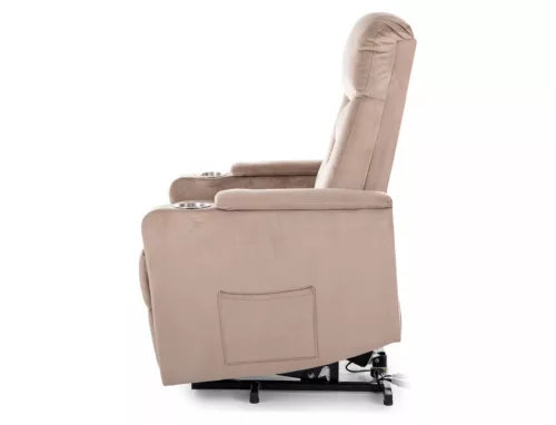 Ikar Elektromos Relax Fotel Bársony Sötétbézs