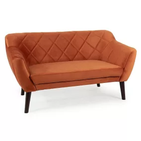   Karo Elegance Kétszemélyes Fahéj Bársony Kanapé Wenge Lábakkal