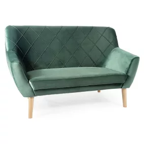 Kier Elegance Kétszemélyes Bükk Bársony Zöld Kanapé