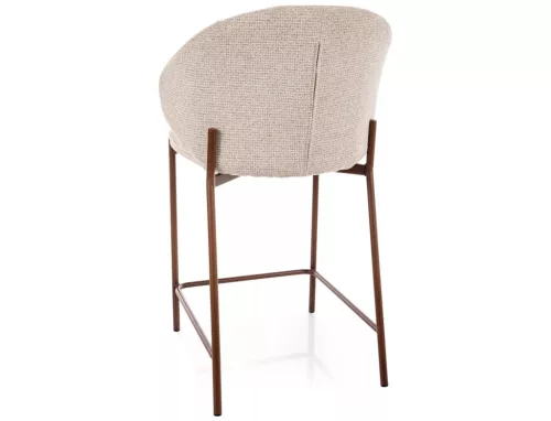 Kioto H-2 Bárszék Textil Világos Bézs Diófa Színű Fém Vázzal