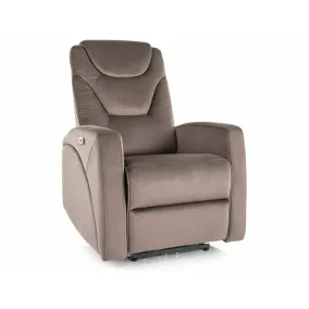 Kronos Velvet Elektromos Relax Fotel Bársony Cappuccino