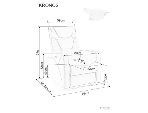 Kronos Velvet Elektromos Relax Fotel Bársony Cappuccino