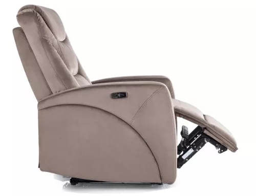Kronos Velvet Elektromos Relax Fotel Bársony Cappuccino
