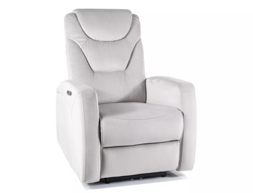 Kronos Velvet Elektromos Relax Fotel Világosszürke Bársony