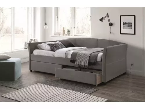 Lanta Elegance Szürke Szövet Egyszemélyes Ágy Tárolófiókkal