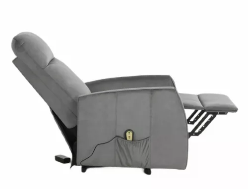 Leto Velvet Elektromos Relax Fotel Bársony Szürke