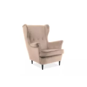 Lord Velvet Luxus Füles Fotel Bársony Bézs Elegáns