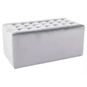   Lori 2 Velvet Téglalap Alakú Bársony Ülőke Világosszürke Steppelt