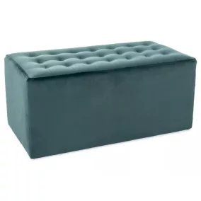 Lori 2 Velvet Téglalap Bársony Ülőke Zöld Steppelt