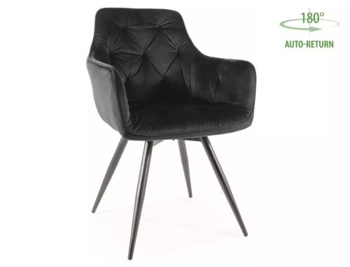 Mango Velvet Forgó Bársony Étkezőszék Fekete Automata Visszatérés