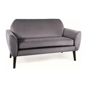 Mena Velvet Szürke Bársony Kanapé Wenge Lábakkal