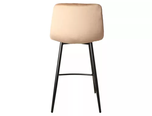 Mila H-2 Bársony Bézs Bárszék Fekete Fém Vázzal