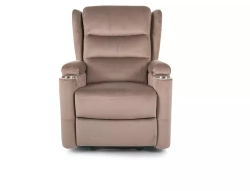 Minos Velvet Elektromos Relax Fotel Bársony Sötétbézs