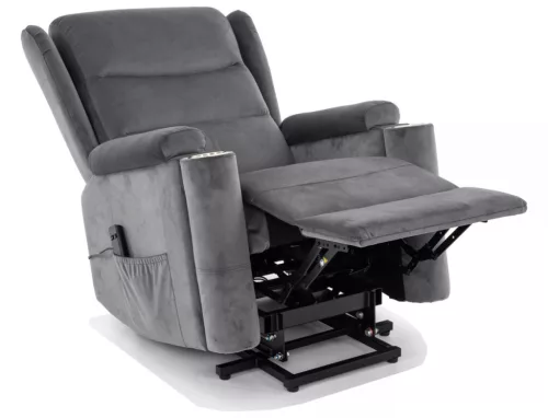 Minos Velvet Elektromos Relax Fotel Bársony Szürke