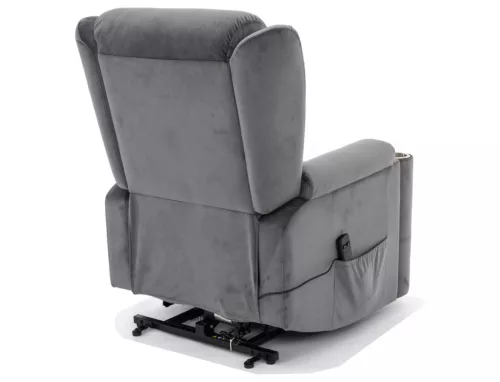 Minos Velvet Elektromos Relax Fotel Bársony Szürke