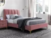 Mirage Velvet Antik Rózsaszín Bársony Egyszemélyes Ágy Arany Lábakkal