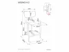 Misaki H-2 Bárszék Textil Bézs Diófa Színű Fém Vázzal