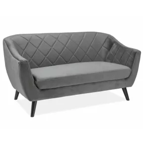   Molly Elegance Kétszemélyes Bársony Kanapé Szürke Wenge Steppelt