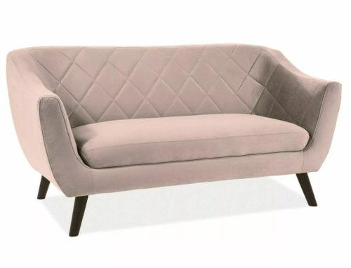 Molly Elegance Kétszemélyes Bársony Kanapé Bézs Steppelt MOLLY2V28BE
