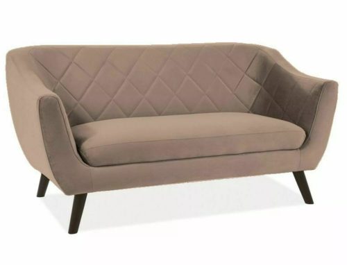 Molly Elegance Kétszemélyes Bársony Kanapé Bézs Steppelt MOLLY2V40CBE