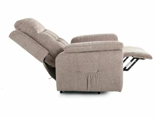 Morgan Raven elektromos felállás segítő relax fotel Raven szövet sötét bézs