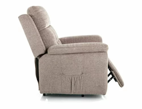 Morgan Raven elektromos felállás segítő relax fotel Raven szövet sötét bézs