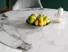 Murano Luxus Kerek Kerámia Étkezőasztal Márvány Fehér Króm Modern
