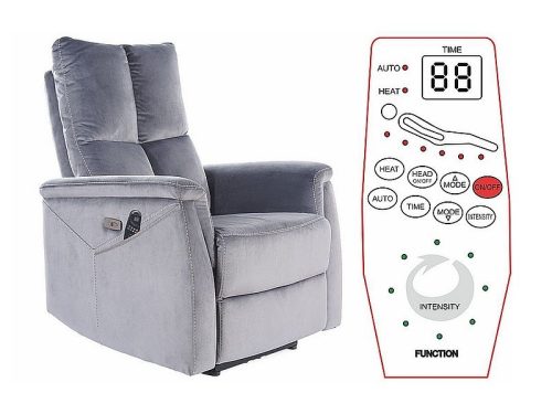 Neptun M Elektromos Masszázsfotel Bársony Szürke Relax