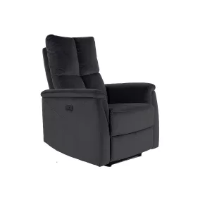 Neptun Velvet Elektromos Relax Fotel Fekete Bársony USB