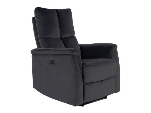 Neptun Velvet Elektromos Relax Fotel Fekete Bársony USB
