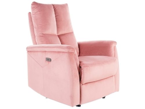 Neptun Velvet Elektromos Relax Fotel Bársony Antik Rózsaszín USB-csatlakozóval