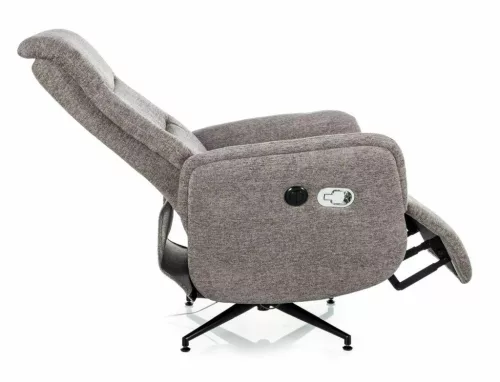 Nestor Raven Elektromos Relax Fotel Szürke Tkanina Fekete Fém Vázzal 360° Forgatható