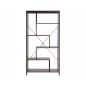 Net Ipari Polcos Állvány Sötét Dió Fekete Fém Vázzal