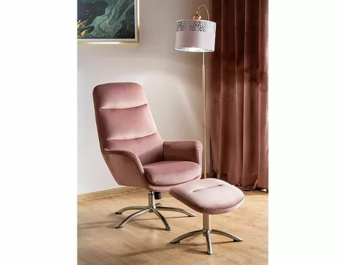 Nixon Luxus Bársony Pihenőfotel Antik Rózsaszín TILT Mechanikával