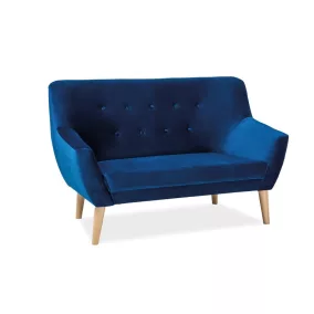   Nordic Elegance Kétszemélyes Bársony Kanapé Tengerészkék