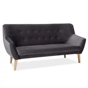 Nordic Elegance Háromszemélyes Bársony Kanapé Szürke