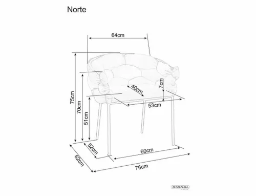 Norte Bluvel Curry Bársony Fotel Fekete Vázzal