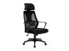 Q-095 Ergonomikus Hálós Forgószék Fejtámlával Fekete OBRQ095C