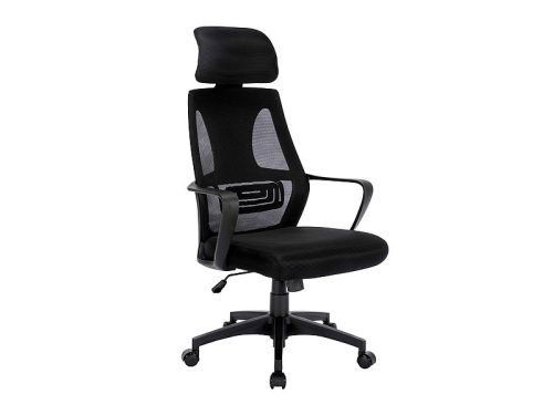 Q-095 Ergonomikus Hálós Forgószék Fejtámlával Fekete OBRQ095C