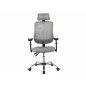 Q-118R Ergonomikus Hálós Forgószék Szürke Állítható Fejtámlával