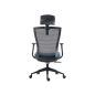 Q-328H Ergonomikus Hálós Forgószék Kék-Fekete Fejtámlával