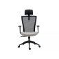 Q-328H Ergonomikus Hálós Forgószék Szürke-Fekete Állítható Fejtámlával