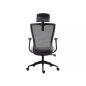 Q-328H Ergonomikus Hálós Forgószék Szürke-Fekete Állítható Fejtámlával