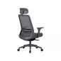 Q-718H Ergonomikus Hálós Forgószék Szürke Fejtámlával