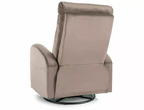 Olimp Velvet Kényelmi Fotel Bársony Cappuccino Forgatható Relax