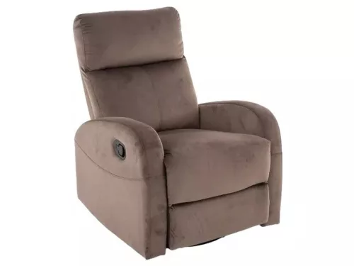 Olimp Velvet Kényelmi Fotel Bársony Cappuccino Forgatható Relax
