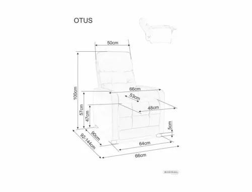 Otus Brego Kinyitható Relax Fotel Szürke Szövet