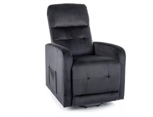 Otus II Elektromos Relax Fotel Bársony Fekete