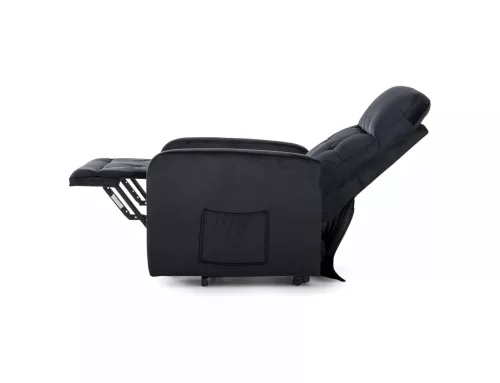 Otus II Elektromos Relax Fotel Bársony Fekete